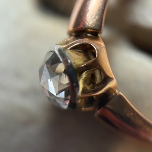antique c1900 French 18ct gold rose-cut diamond ring