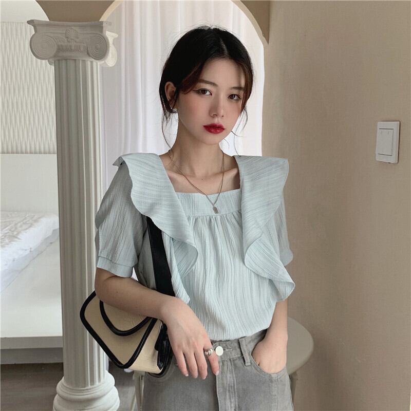 カラーシャツ レディースサマースタイルトップス 大人ガーリー スウィート キュート カジュアル 夏物 スクウェア YY-ファッション84295655312