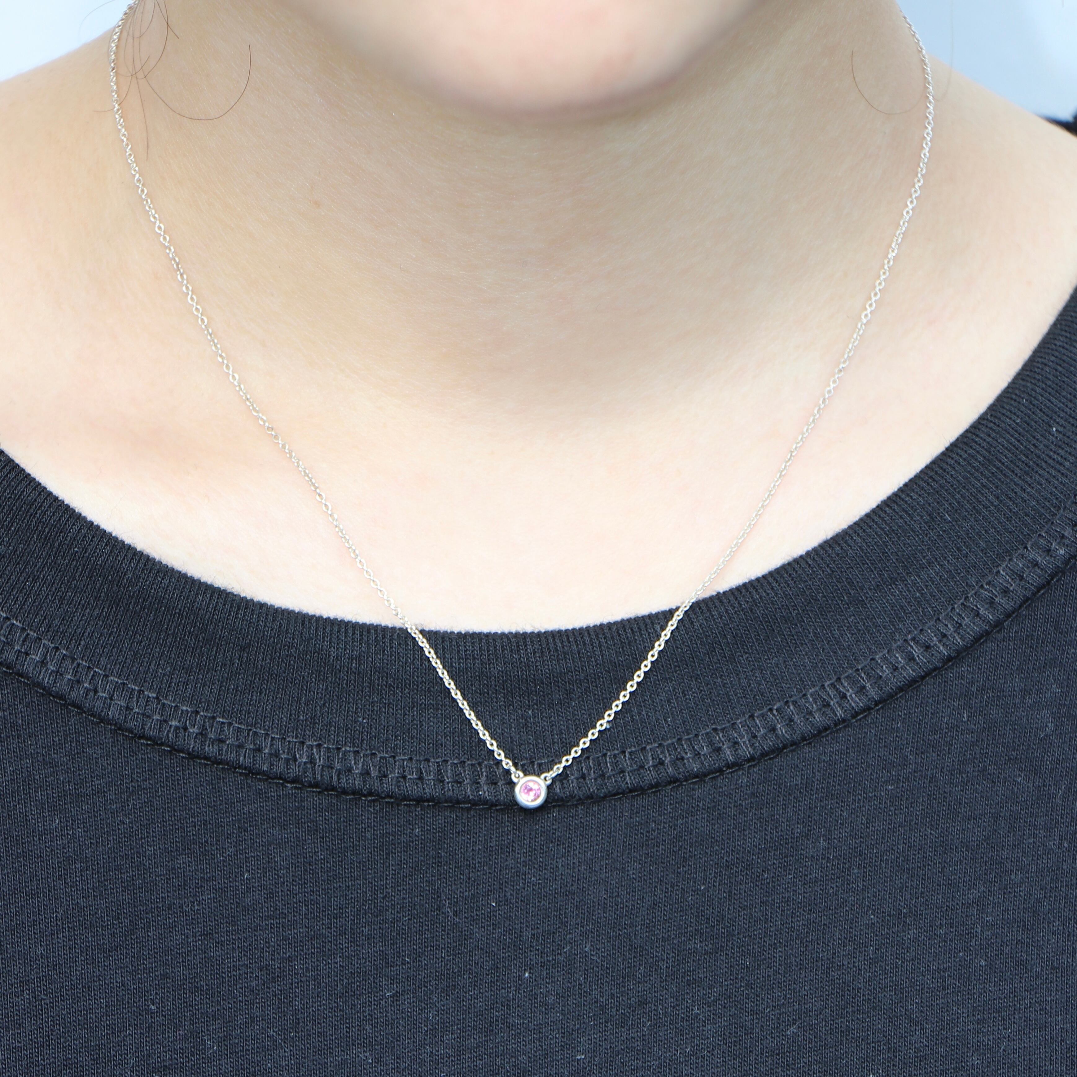 TIFFANY&Co. ティファニーピンクサファイアネックレスシルバー