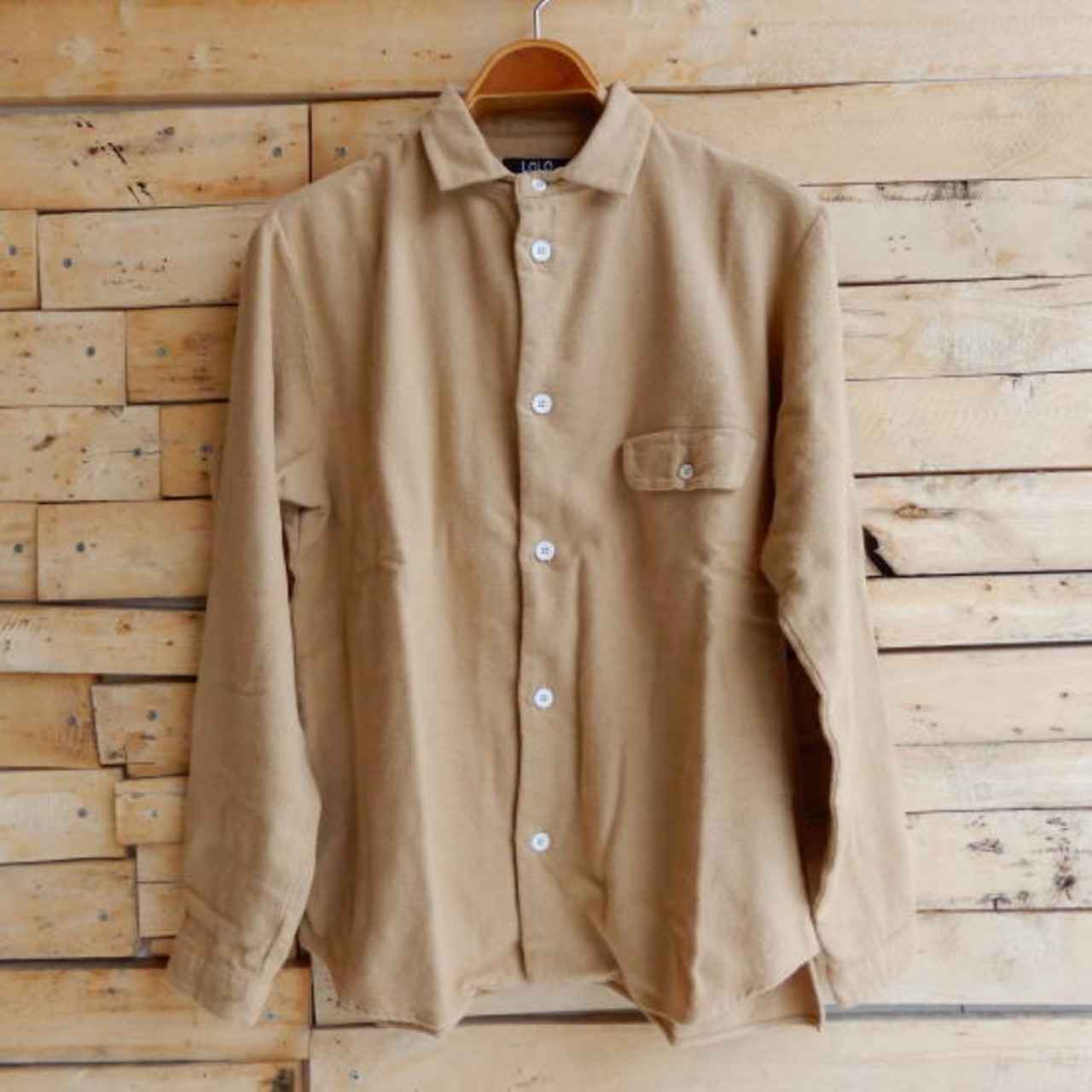 LOLO(ロロ)　起毛シャンブレー　ステッチ無しシャツ　キャメル　LS-351【送料無料】【SALE】