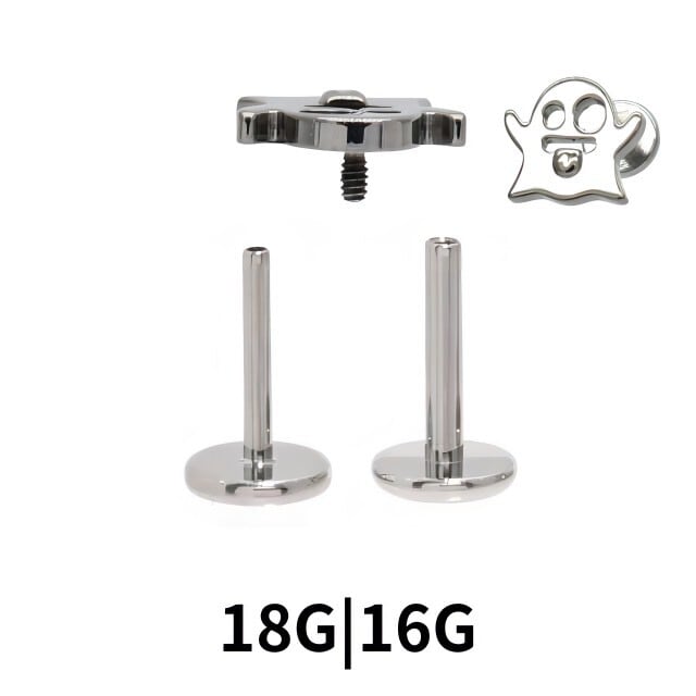 ピアス 18G 16G 14G おばけ ゴースト チタンピアス 金属アレルギー対応