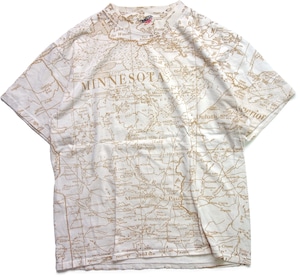 90年代 地図柄 Tシャツ ″MINNESOTA″ 【L】 ｜ ヴィンテージ 古着