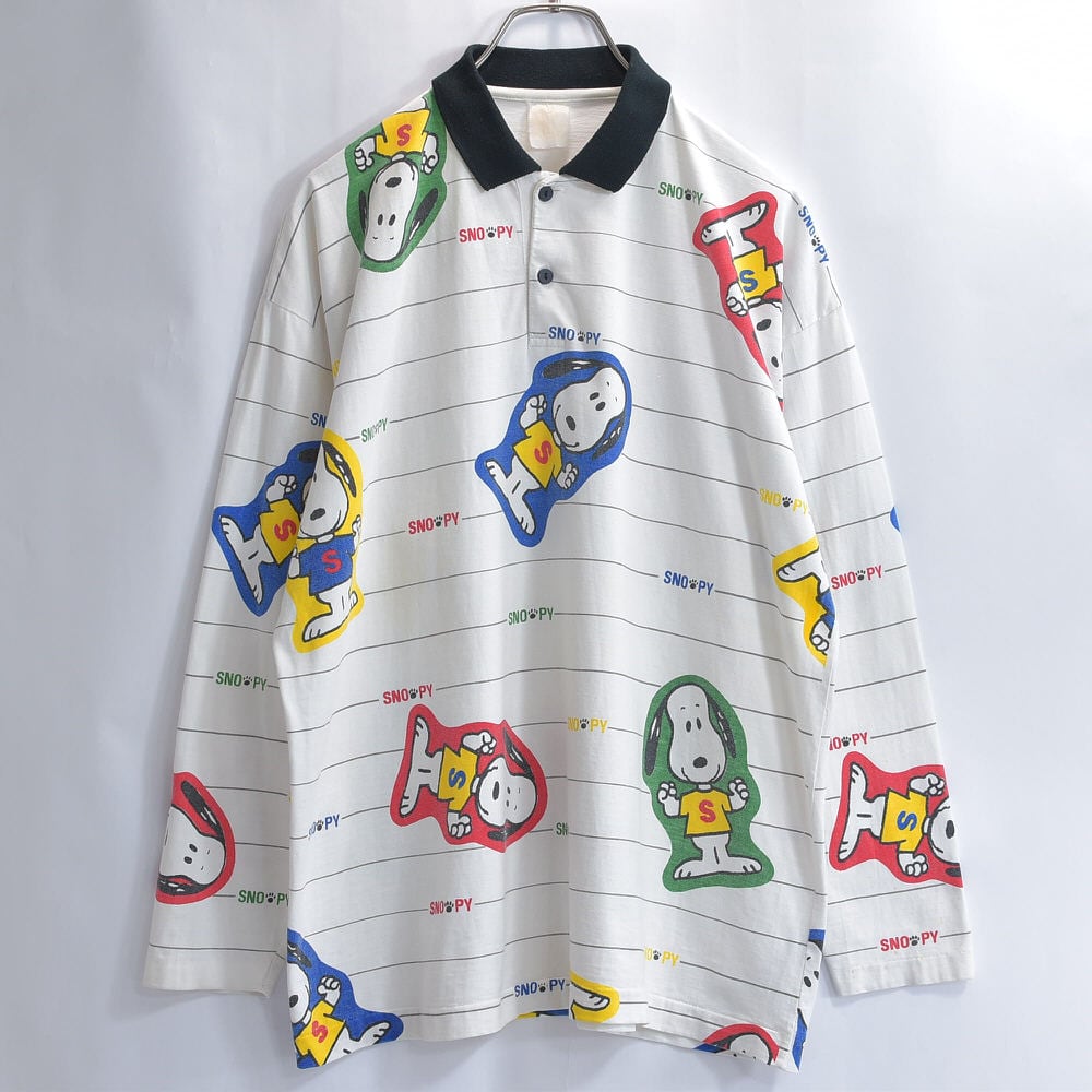 ビンテージ スヌーピー 総柄 長袖シャツ ビンテージ スヌーピー 総柄 長袖シャツ