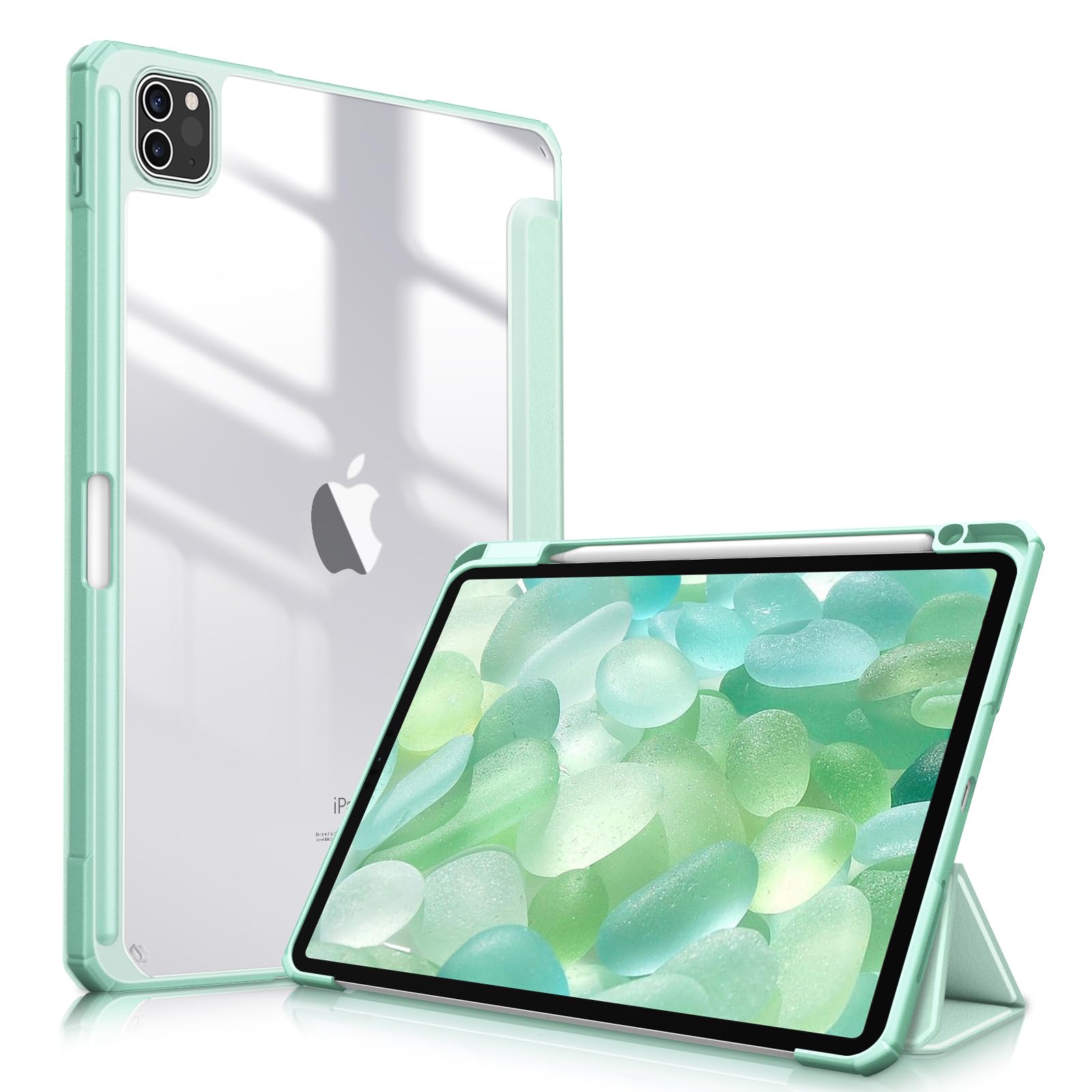 Fintie iPad Pro 11用ケース 2022/2021/2020/2018 11インチ 透明バックカバー 軽量(グリーン)