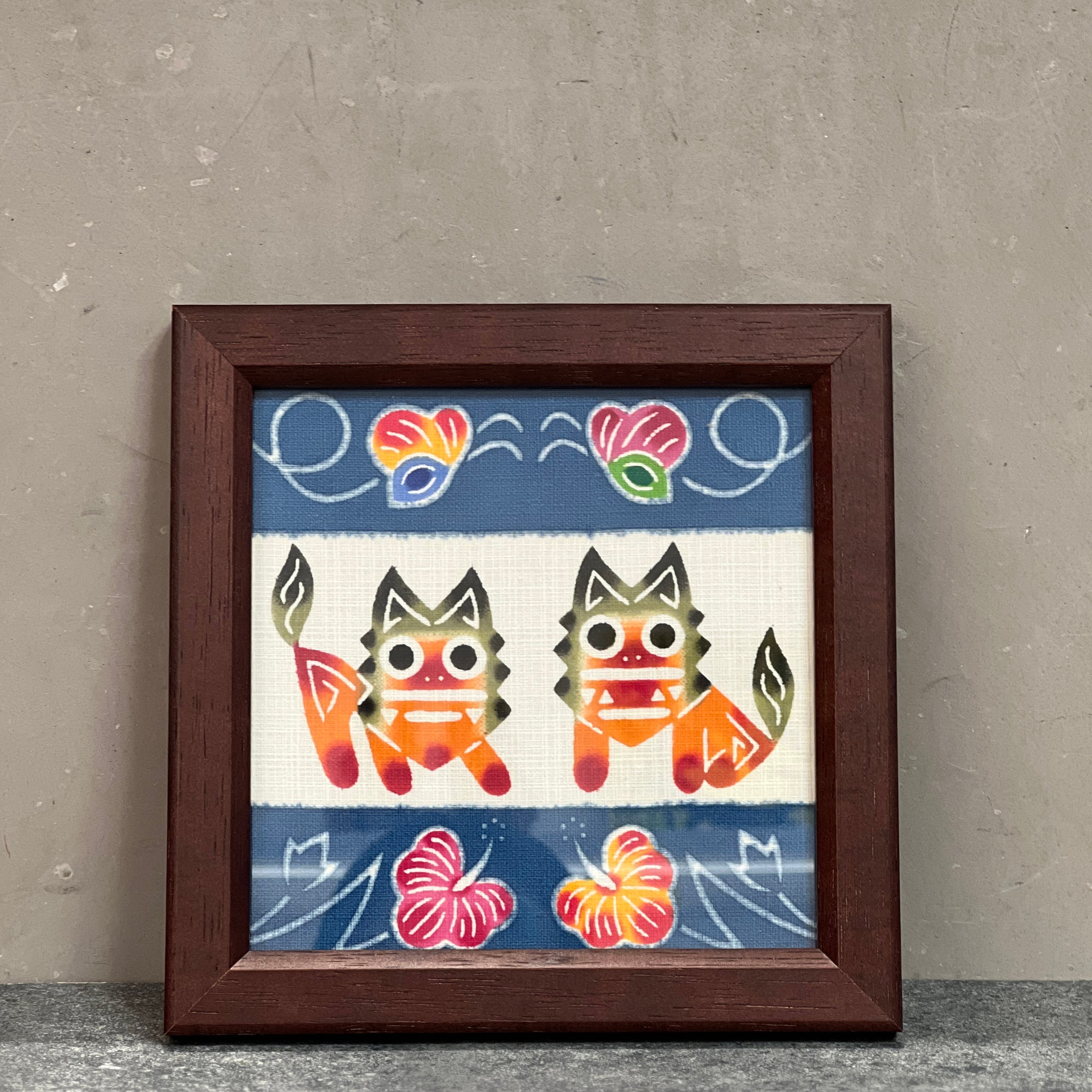 中西敏也 紅型額装 15×15 | Dear Okinawa,