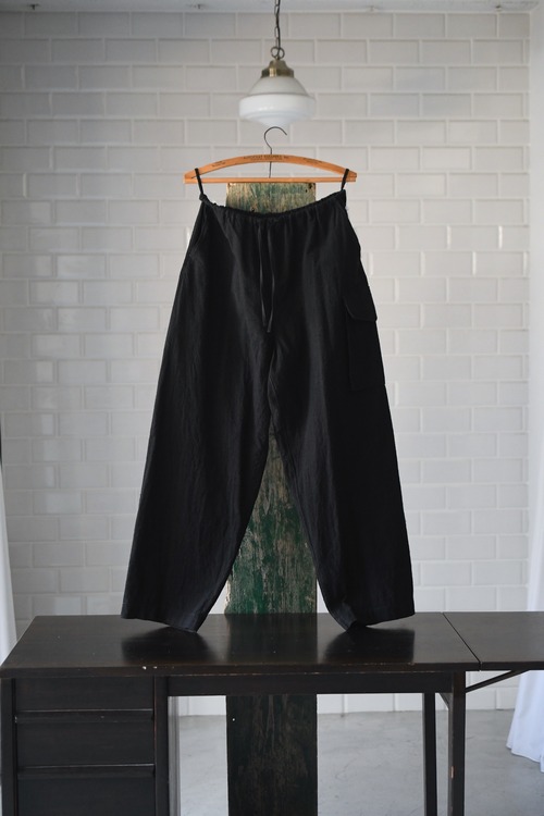 blurhms / Silk/Cotton Nep Side Seamless 4P Pants (Black)