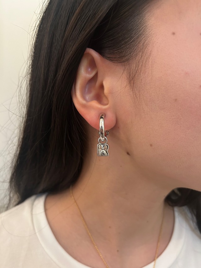 SONIA RYKIEL / vintage logo charm clip-on earrings.