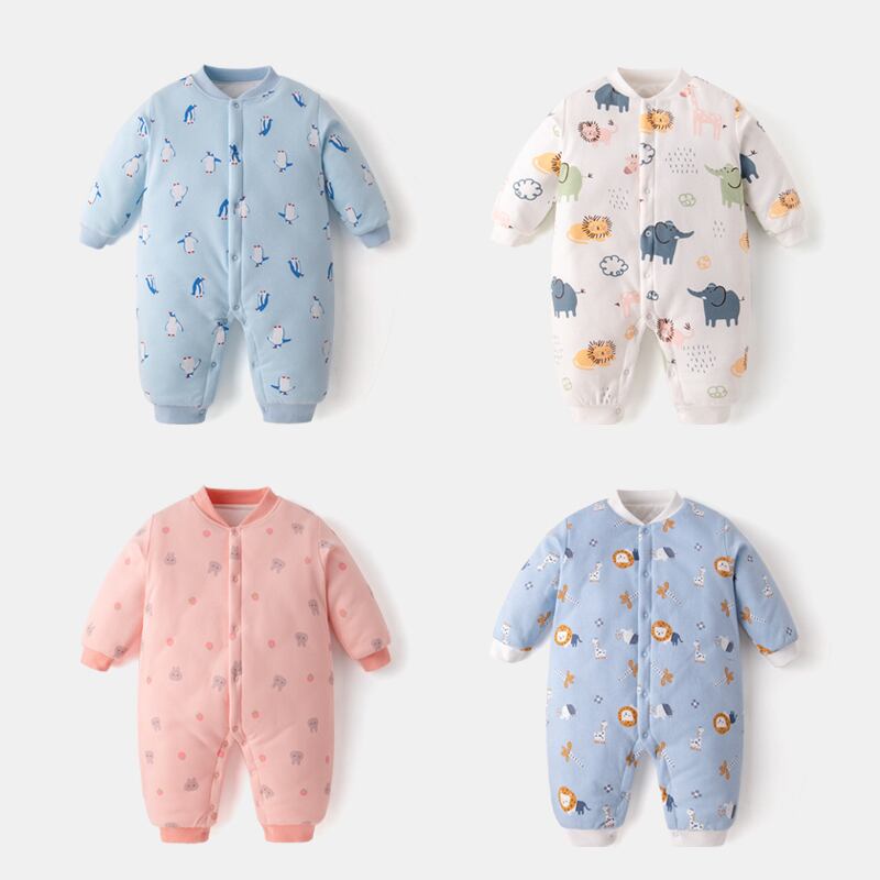 ベビー服秋と冬のスーツ新生児ワンピース冬のキルティング肥厚ロンパースロンパース赤ちゃん外出抱き着 Duduベイビー89957534890