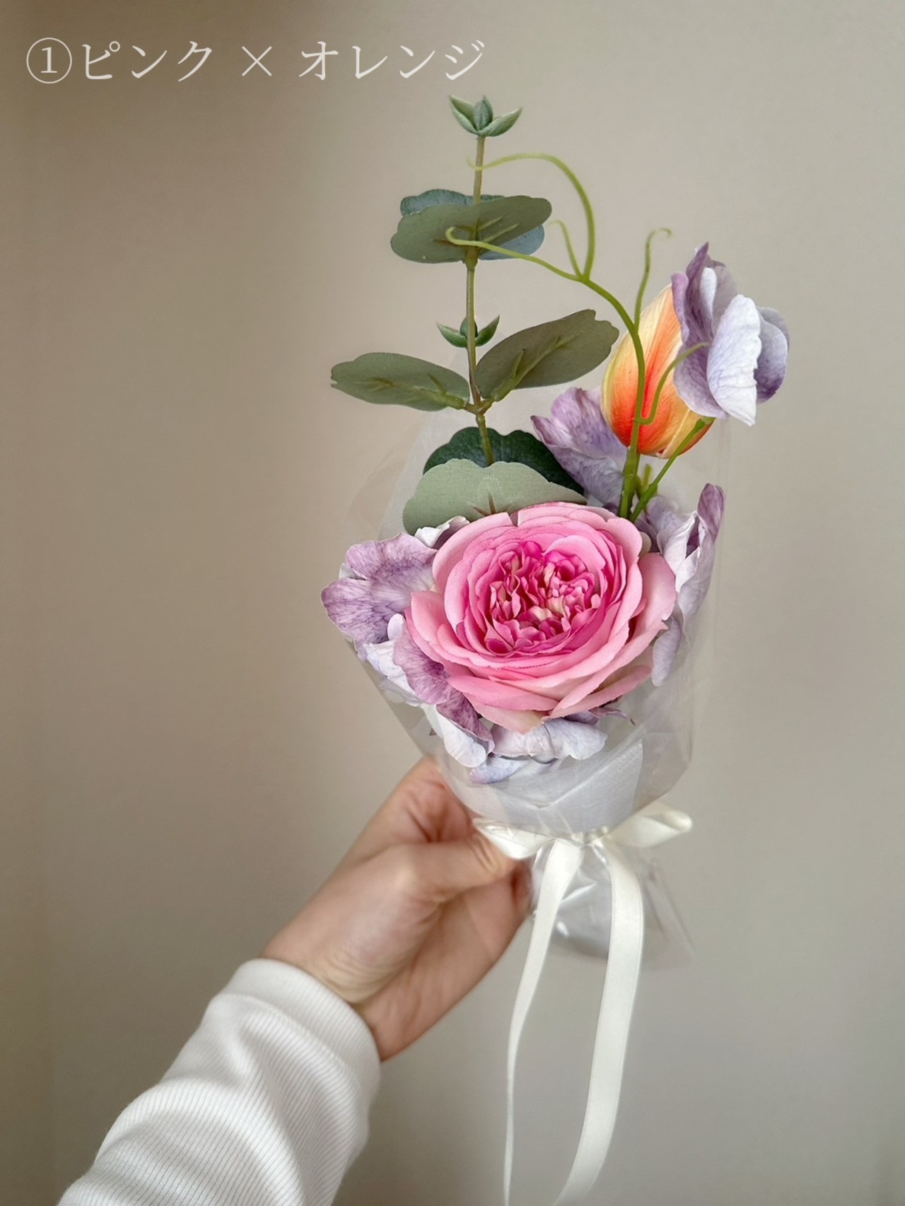 選べる3種 枯れない花束 ローズ チューリップ ギフト ブーケ