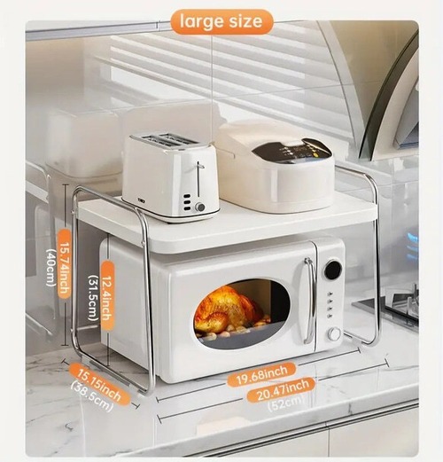 キッチン 収納 ラック 棚 幅52cm 電子レンジ ケトル 炊飯器 小物収納 2層 収納棚 おしゃれ 北欧