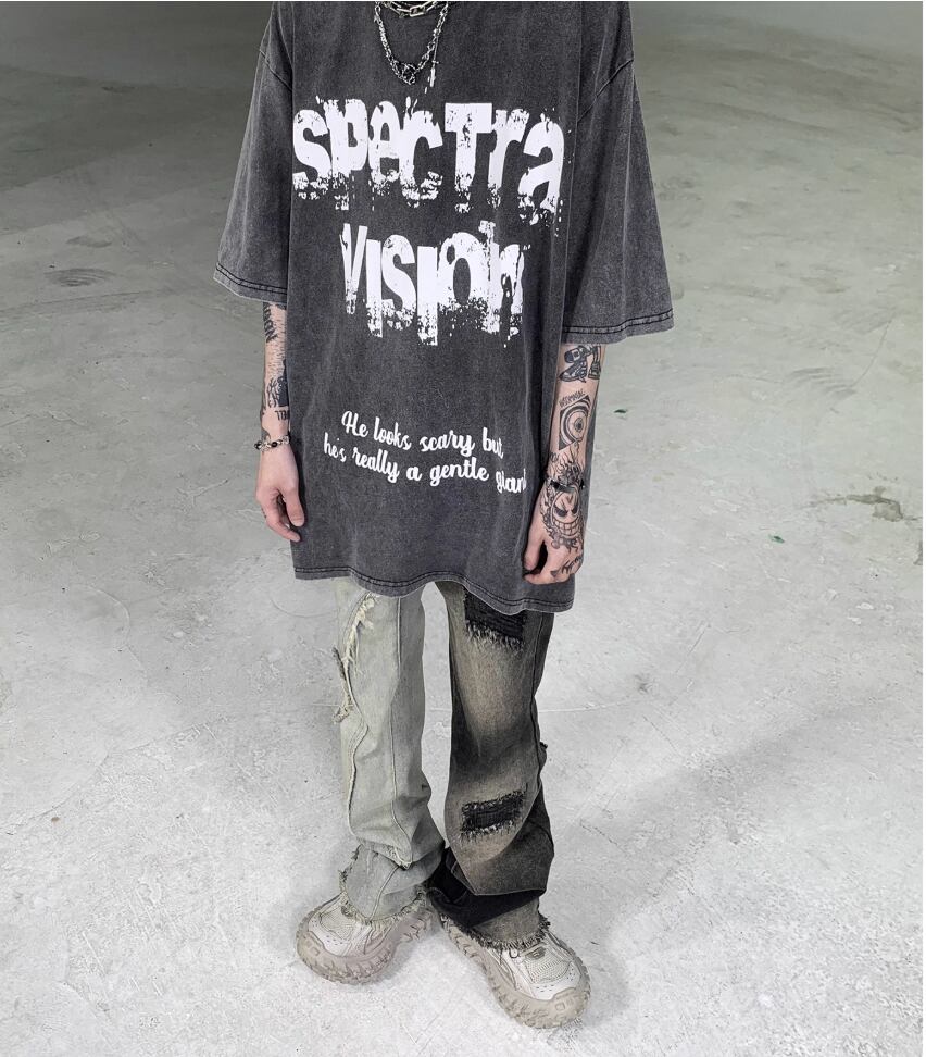 Skull Shadow Man Antique Short Sleeve T-Shirt 0004