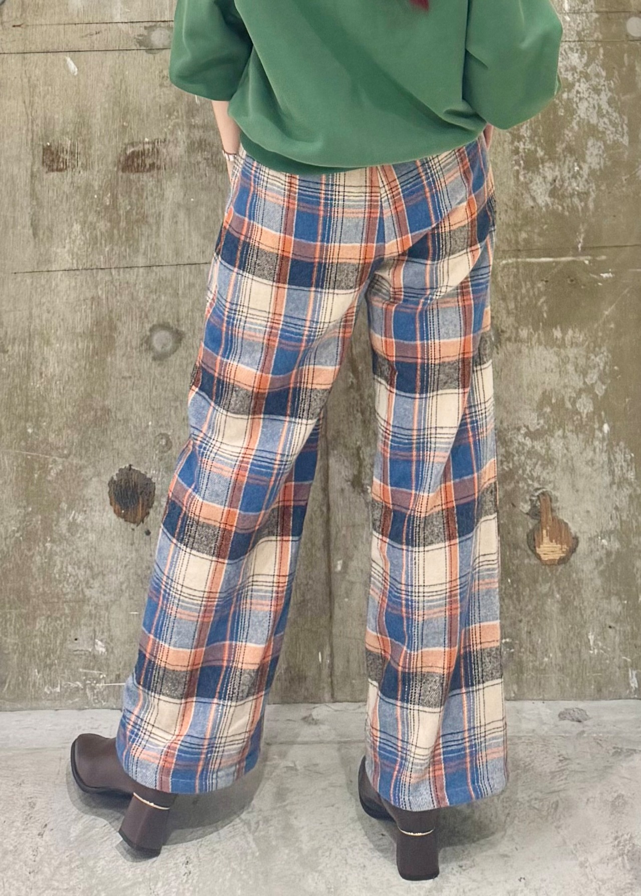 Kuzo チェック柄ワイドパンツ