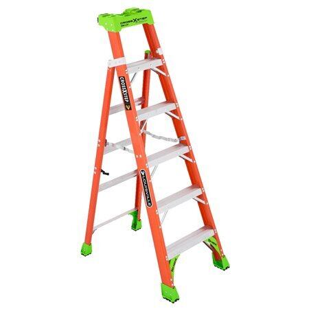 Louisville Ladder（ルイビルラダー） ファイバーはしご脚立クロスステップ［オレンジ］耐荷重135kg【6ft（180cm）】 FXS1506