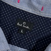 Paul Smith ポールスミス 襟裏ドット 半袖 シャツ サイズ L /ブルー系 メンズ