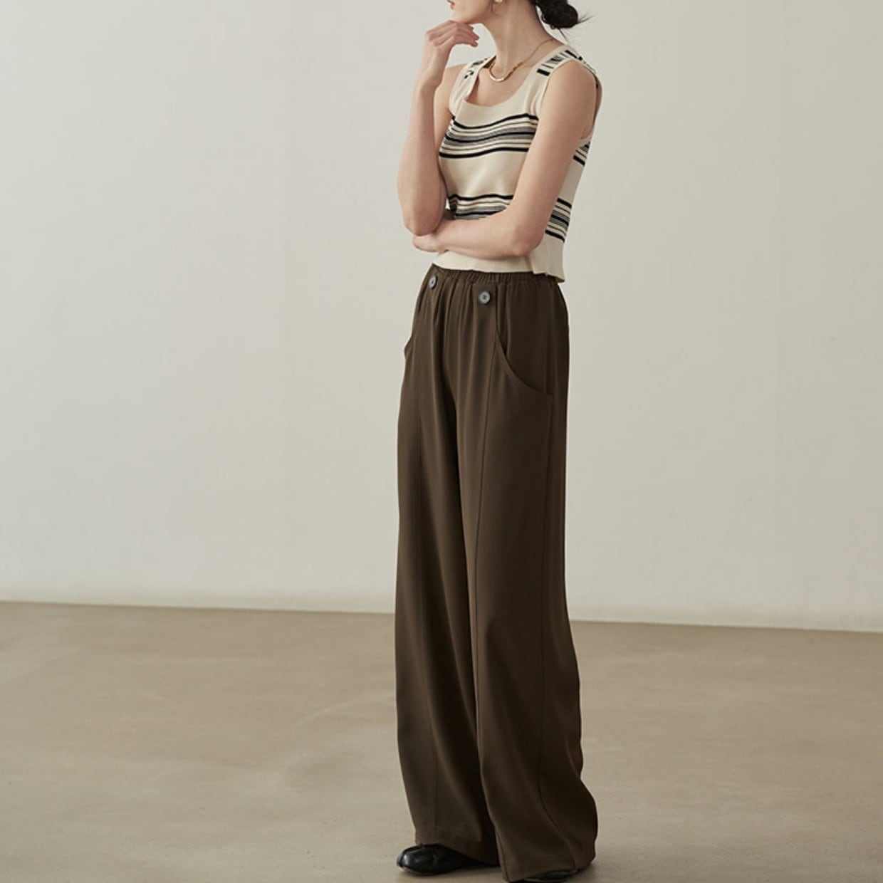 2 button wide pants BO0251