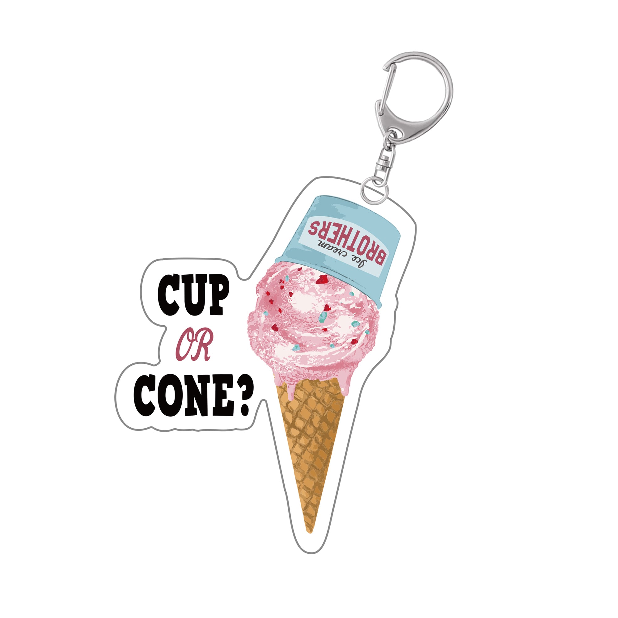 CUP OR CONE アクリルキーホルダー（デザインA） | ICECREAM HOLIC