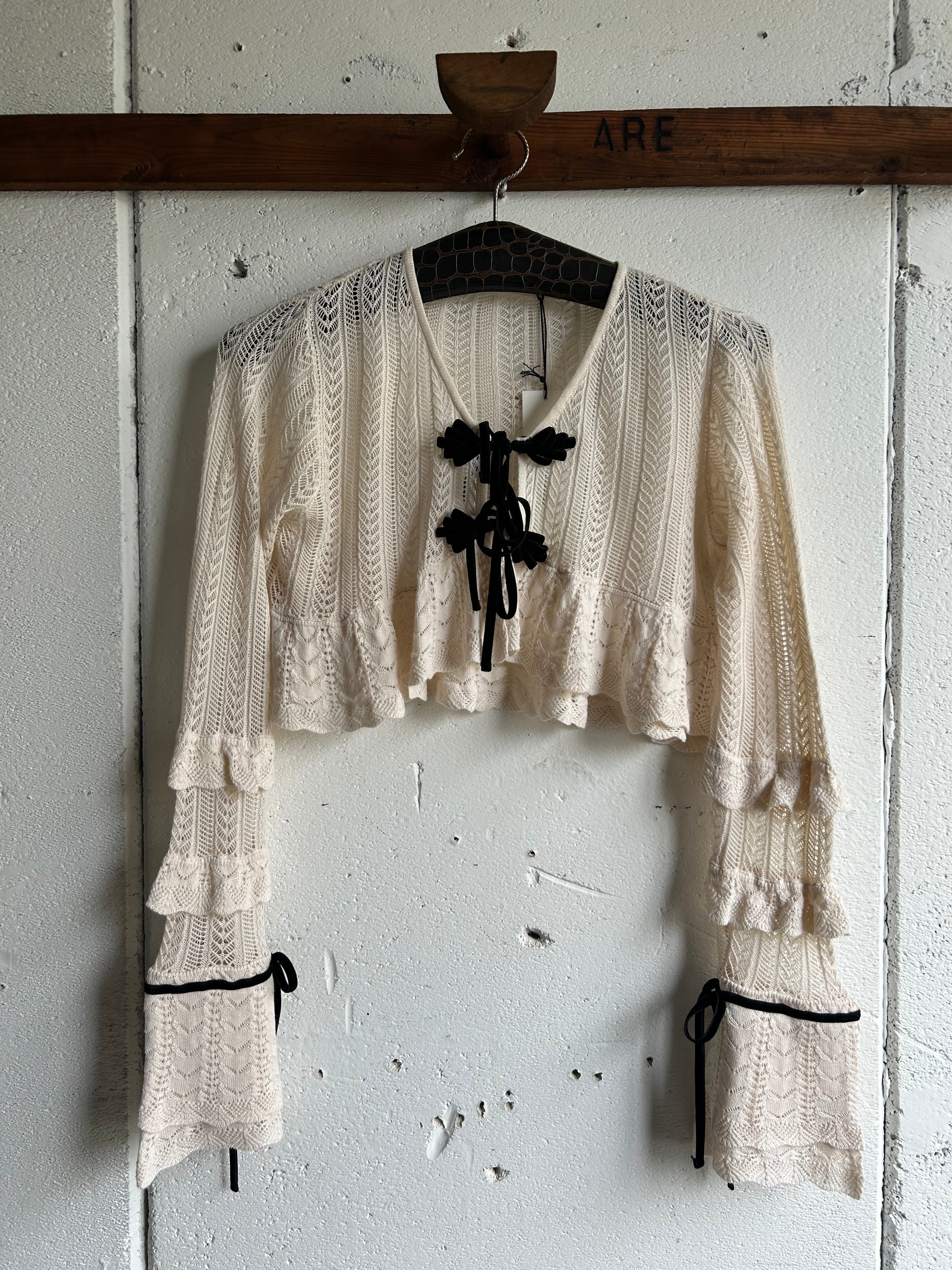 tanakadaisuke doubleribbon knit cardigan タナカダイスケ| ribbon