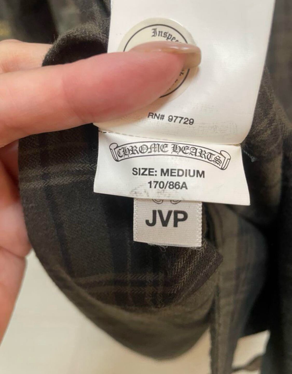 CHROMEHEARTS クロムハーツ シャツ　ネルシャツ　ワンピ　クロス CHROME HEARTS クロムハーツネルシャツ クロスパッチ付き