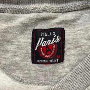 【HELLOPARIS】刺繍ロゴ フランス パリ エッフェル塔 スウェット Mサイズ アメリカ古着