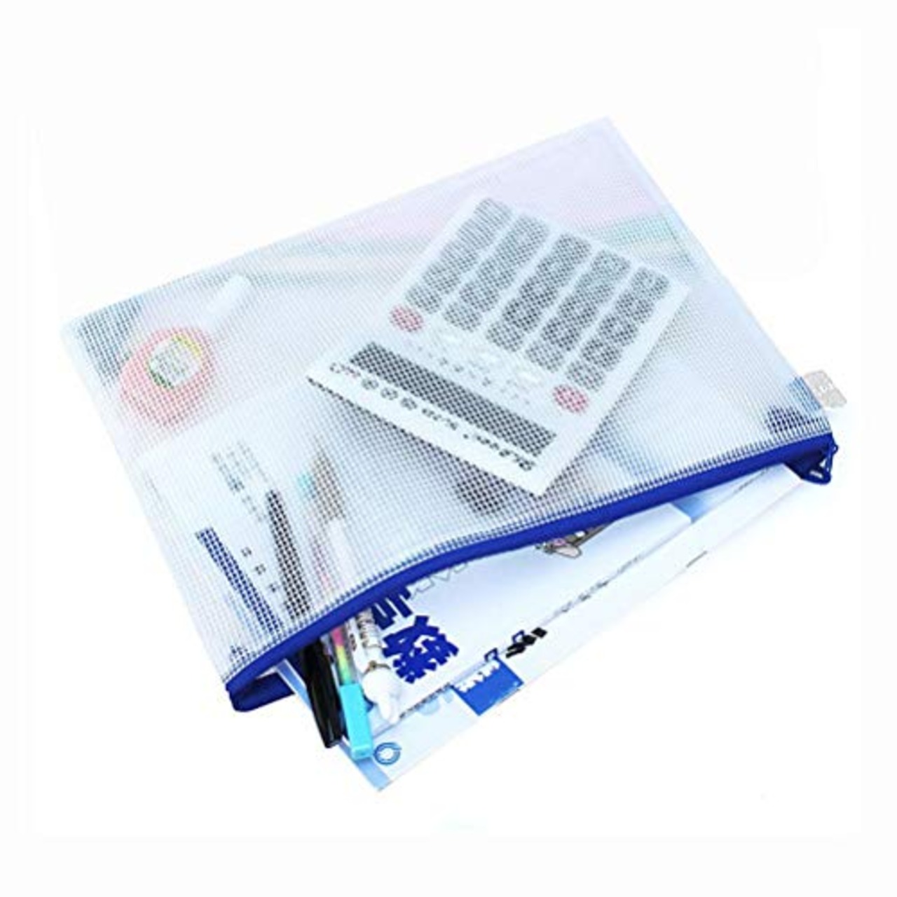 jlon 10枚 ジッパー式ファイル袋、A3サイズメッシュファイルケース PVC防水タイプ フォルダー 大容量 書類収納ケース 出張旅行整理必需品