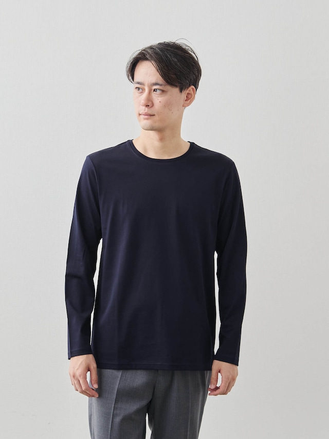 “Dress Tシャツ” スペシャリティコットン シルクタッチ長袖/ネイビー