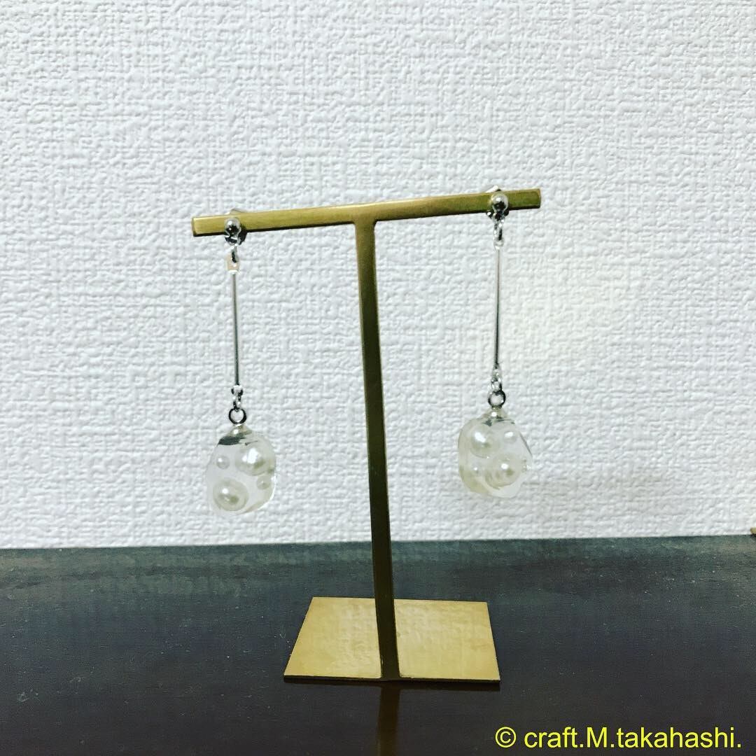 0109:揺れるパールのクリアピアス