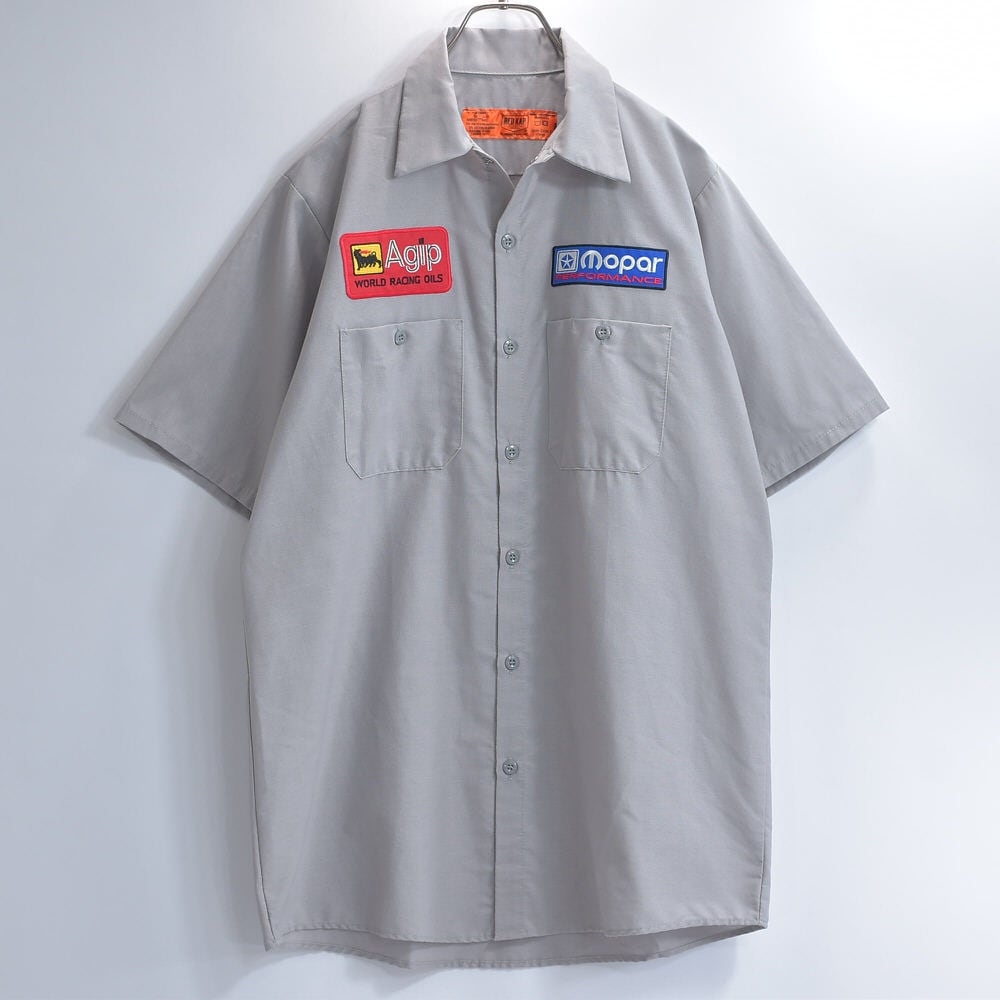 00s RED KAP レッドキャップ ワークシャツ 半袖 Agip Mopar ワッペン