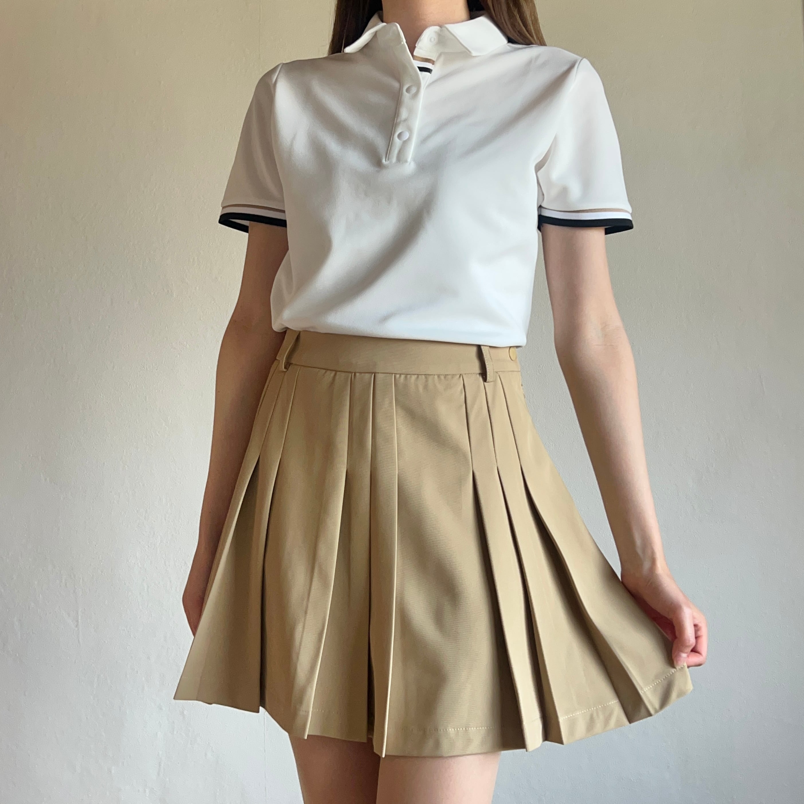 Beige/S 即納] ラグジュアリープリーツスカート(3color) | R.E.M GOLF