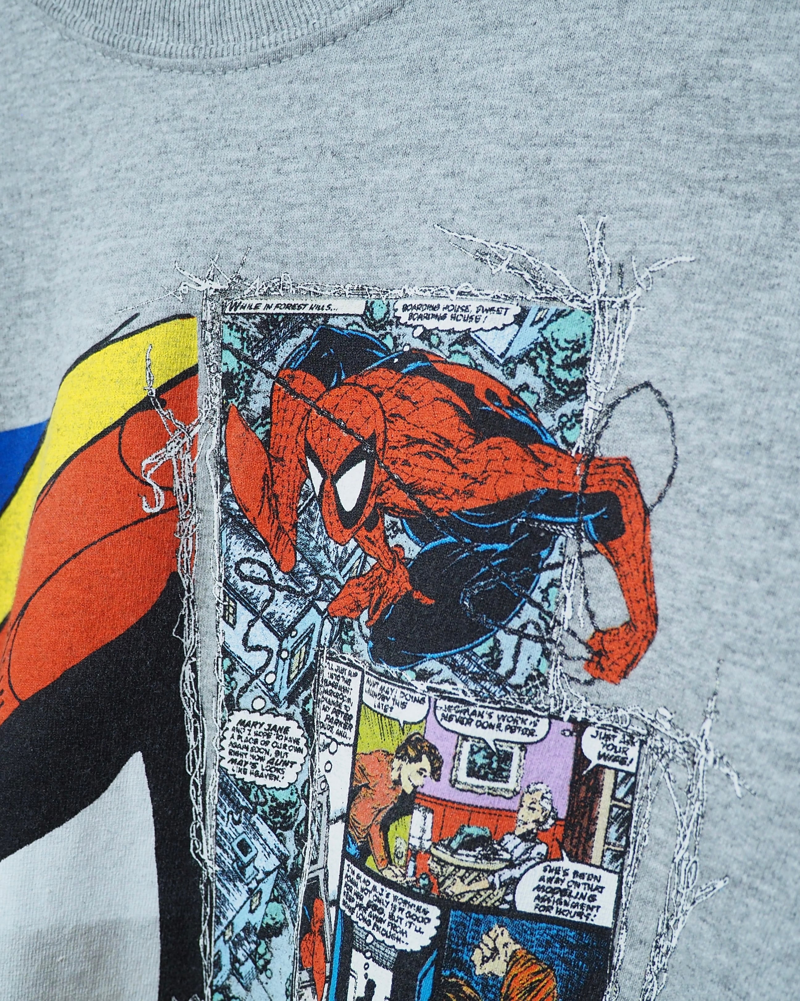 " MARVEL - Spider-Man " Comic printed Over silhouette SS Tee