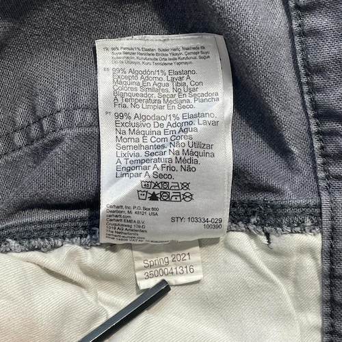 20s グレー ダブルニー Carhartt カーハート パンツ 34×34 詳細写真13