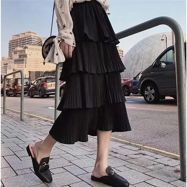 ティアードカラースカート