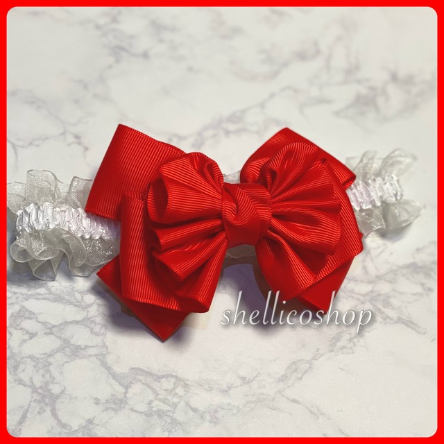 【red】ボリュームたっぷりリボンチョーカー