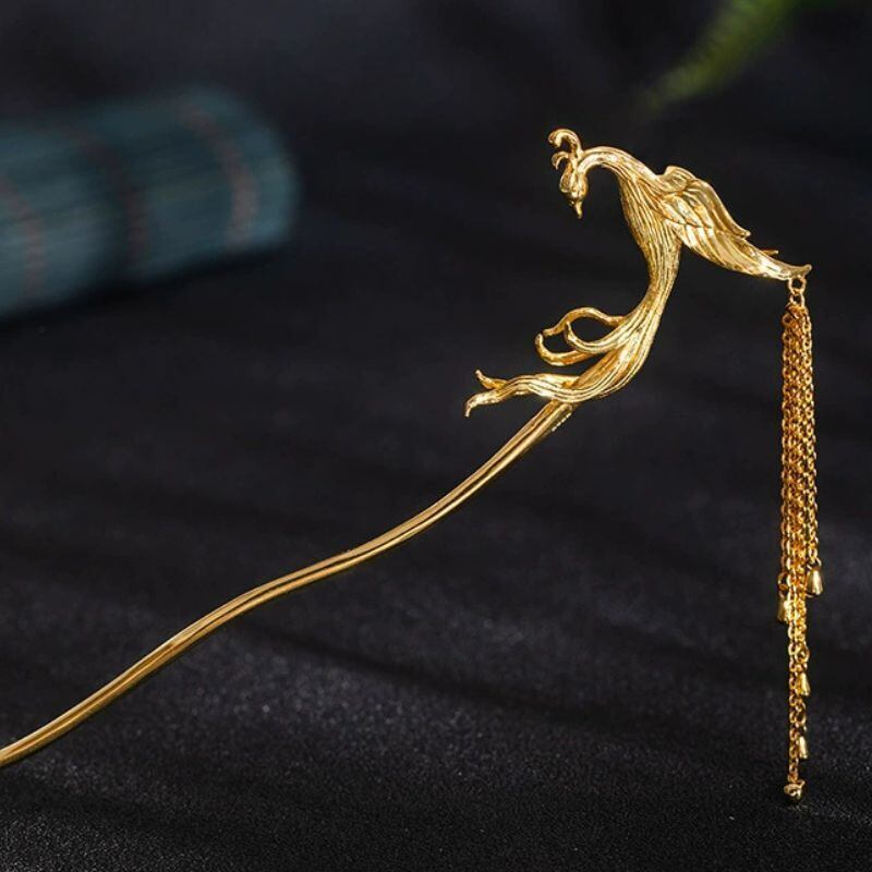 鳳凰モチーフのかんざし - 羽ばたく姿は希望と新たな始まりを示す K168