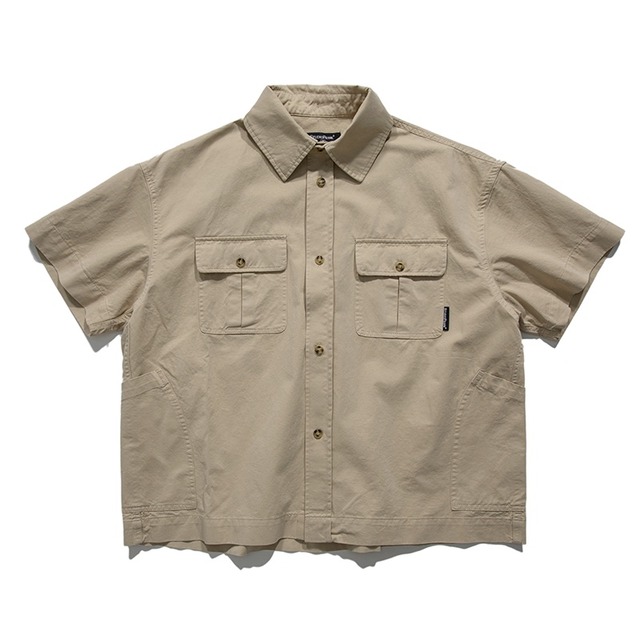 パッチポケット付きショートスリーブワークシャツ 　　A19082