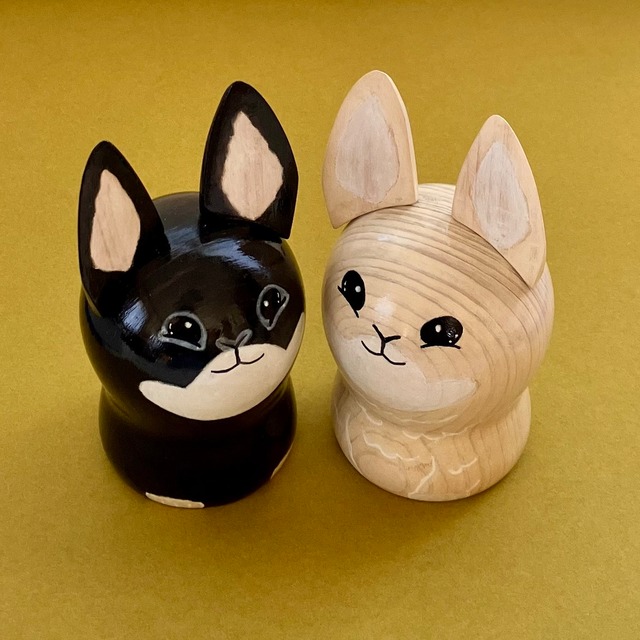 福耳動物　白うさぎと黒うさぎ　【限定１組】