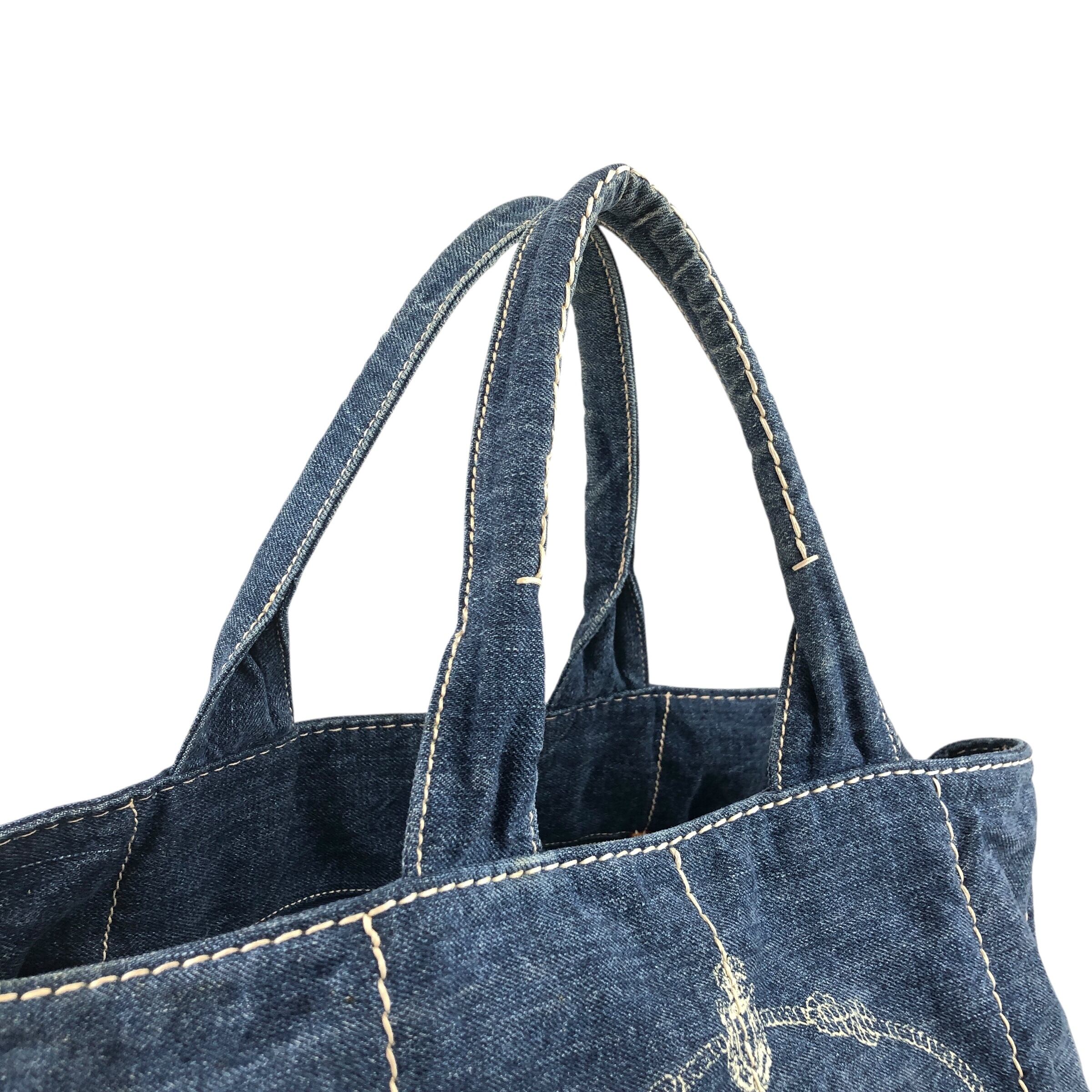 プラダ　カナパ　インディゴ 中古・古着通販】PRADA (プラダ) カナパ デニム トートバッグ