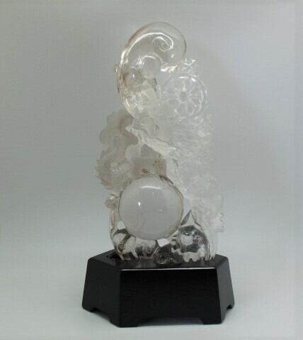 [送料無料][高品質][超美品] 総高約37cm 特大天然水晶龍