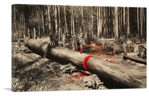 バンクシー「ブラッディー ツリーズ/Bloody Trees」展示用フック付きキャンバスジークレ
