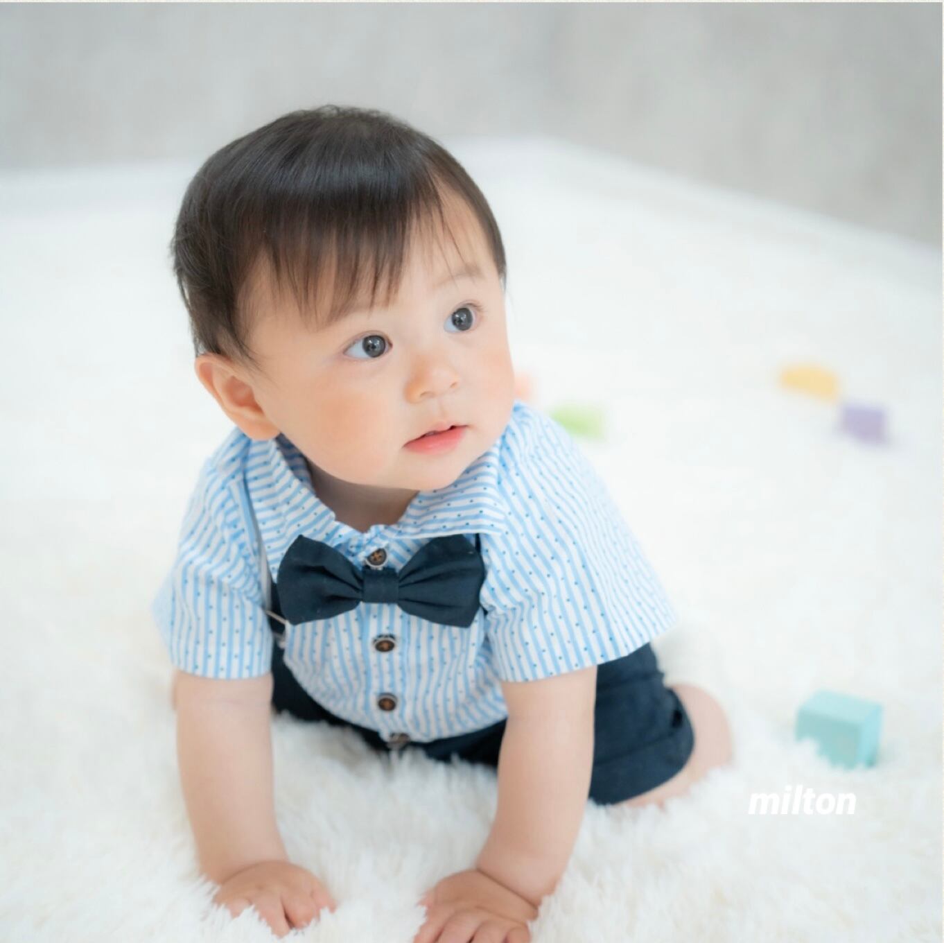 ブルードットロンパーススーツ】66 73 80 90 cm 0歳 6ヶ月 1歳 2歳 3歳