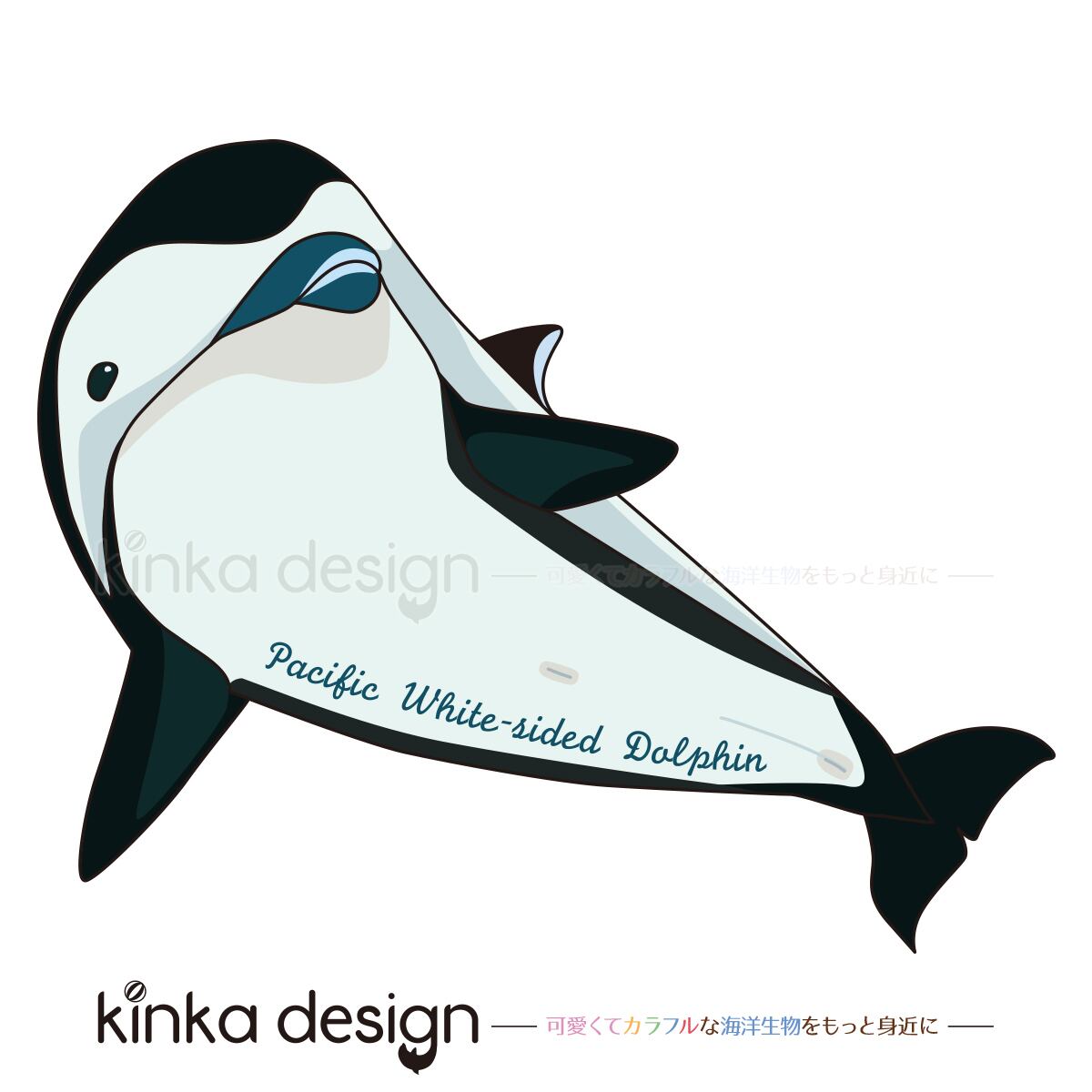 フレークシール 3種のイルカセット 海洋生物 うみのいきもの Kinkadesign うみのいきものカワイイshop