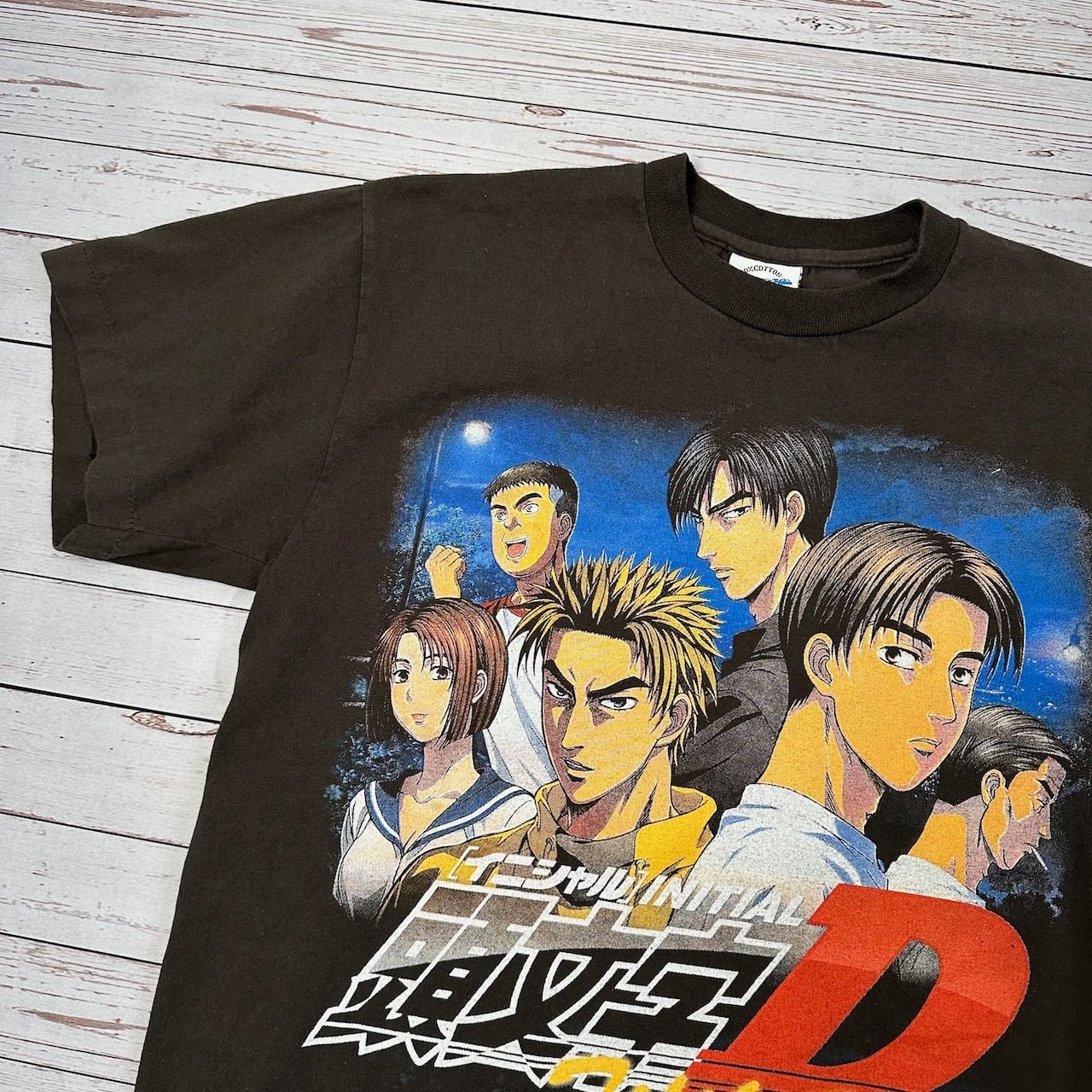 頭文字D 両面プリント シングルステッチ キャラクタープリント アニメT