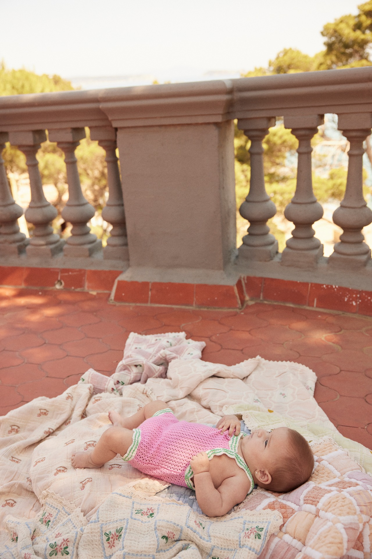 ＜BEBE ORGANIC＞ Mai Blanket パッチワーク ブランケット(blue) - 4