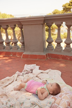 ＜BEBE ORGANIC＞ Mai Blanket パッチワーク ブランケット(blue)