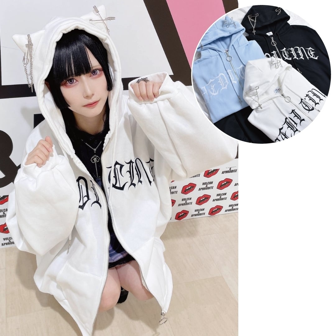 ikumi 猫耳フーディ HORN ZIP HOODIE | uvastartuphub.com