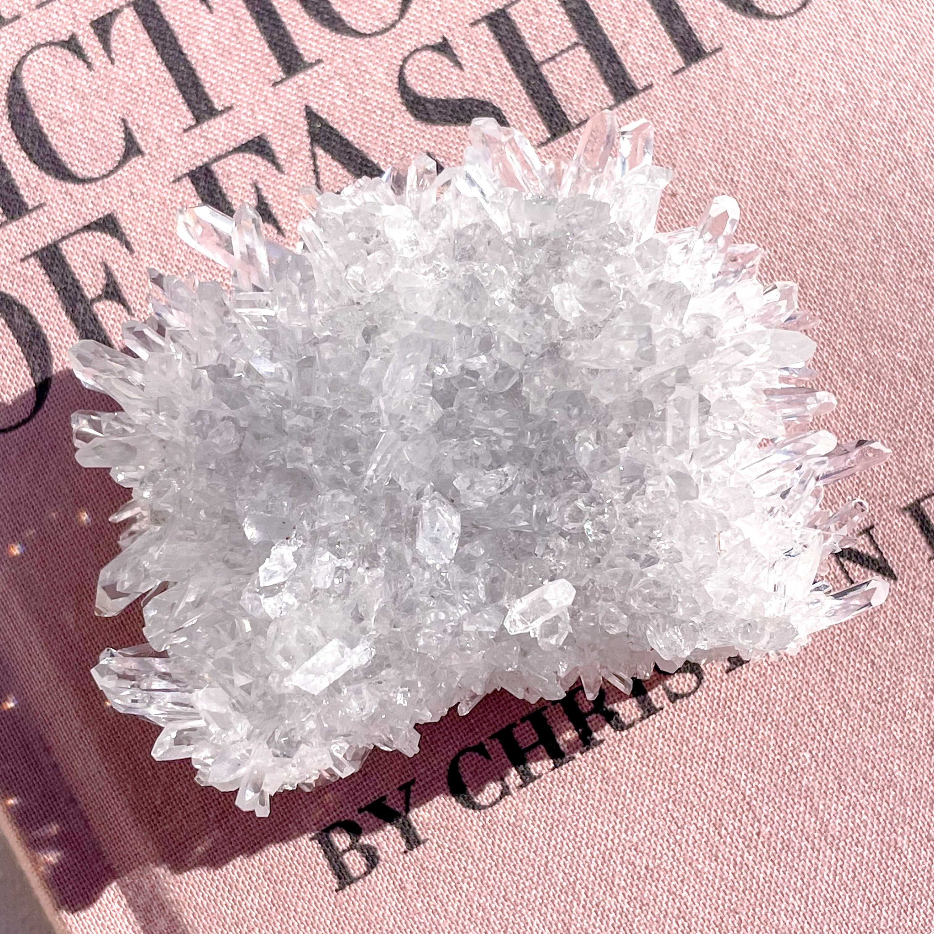 Pyrite on Clear Quartz Chrysanthemum Cluster ✧ パイライト on クリサンセマム クリアクォーツ