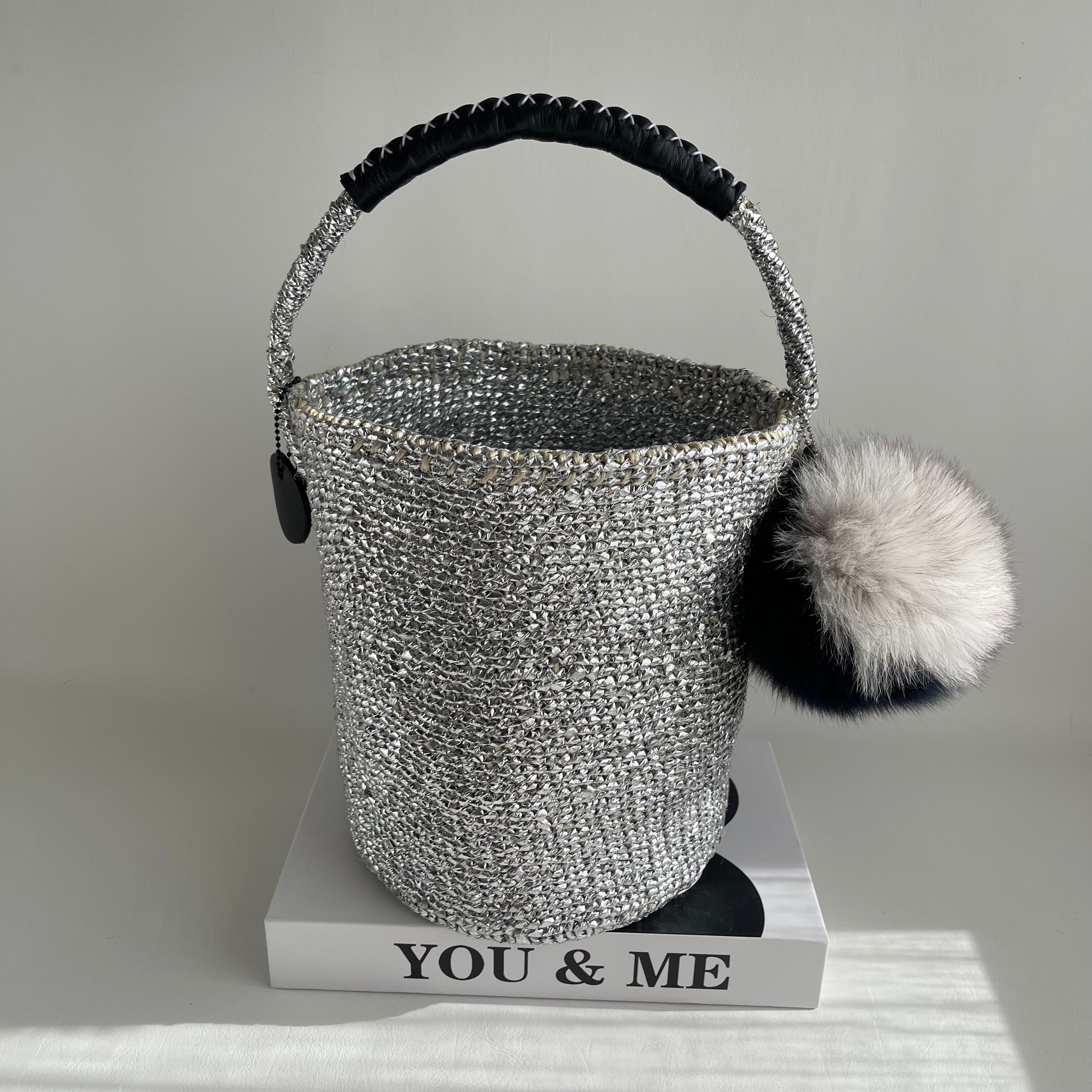 M＆KYOKO 佐藤繊維 グレー かごバッグ M＆KYOKO 佐藤繊維 グレー かご