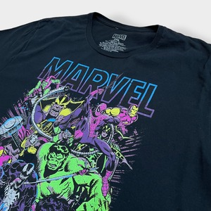 【MARVEL】2XL ビッグシルエット ロゴ プリント オフィシャル 公式 Tシャツ アベンジャーズ スパイダーマン アイアンマン マイティソー ハルク キャプテンアメリカ ヴェノム アメコミ マーベル 半袖 US古着