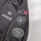 Mademoiselle NON NON マドモアゼルノンノン 裏チェック MA-1 フライトジャケット サイズ 38 M /グレー/パパス/日本製