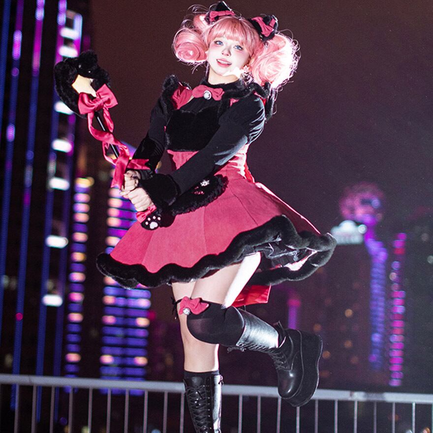 ハートとリボン セットアップ アイドル ライブ衣装 原宿系 S