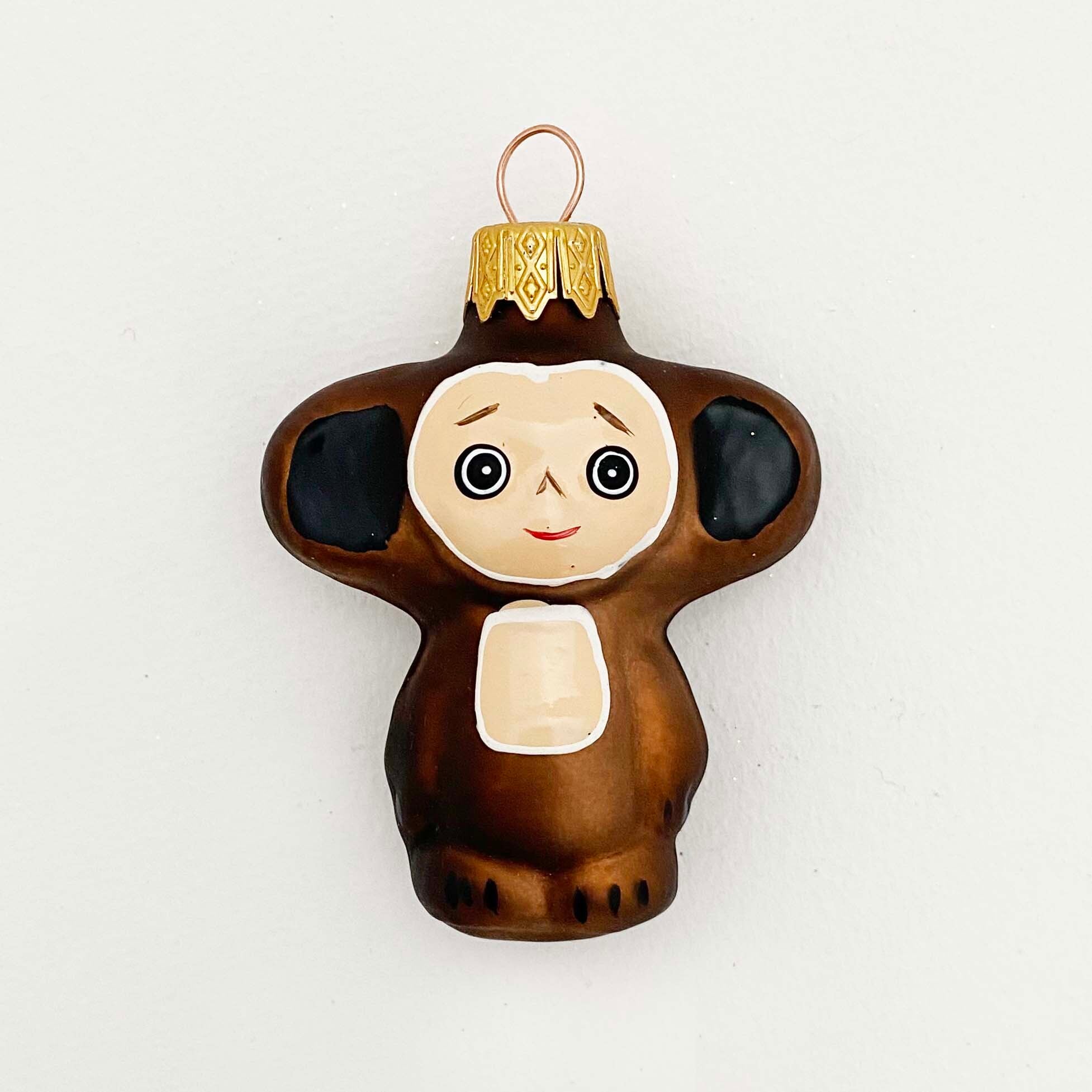 ウクライナ製 ガラスオーナメント(チェブラーシカ)